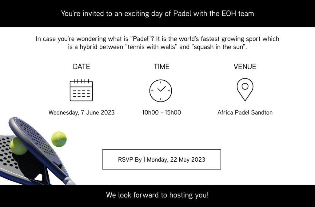 EOH Africa Padel Invite